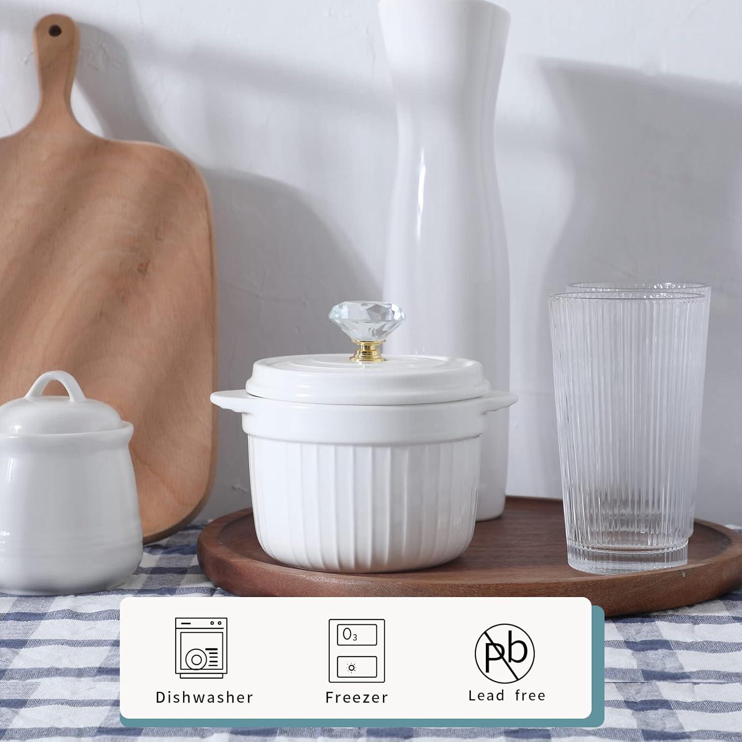 Contenedor de Grasa de Tocino HAOTOP 482 ml Cerámica con Tapa de Cristal