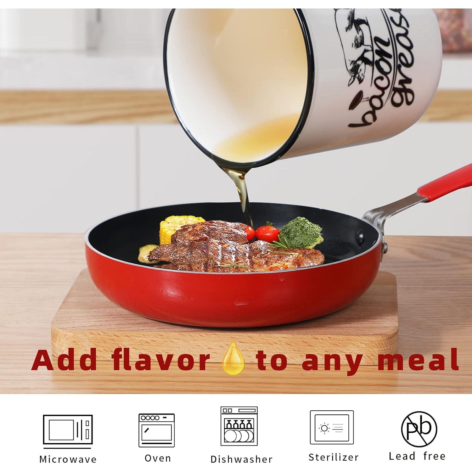 Contenedor de Grasa Cerámica ONTUBE con Colador 16.4x11.7 cm