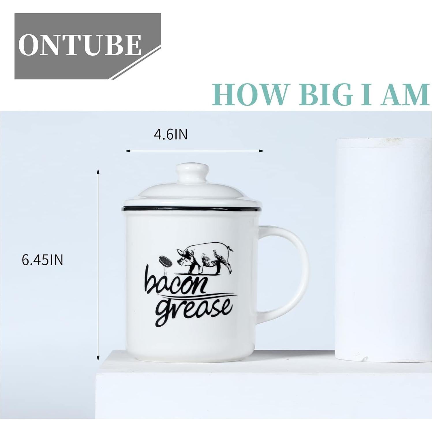 Contenedor de Grasa Cerámica ONTUBE con Colador 16.4x11.7 cm