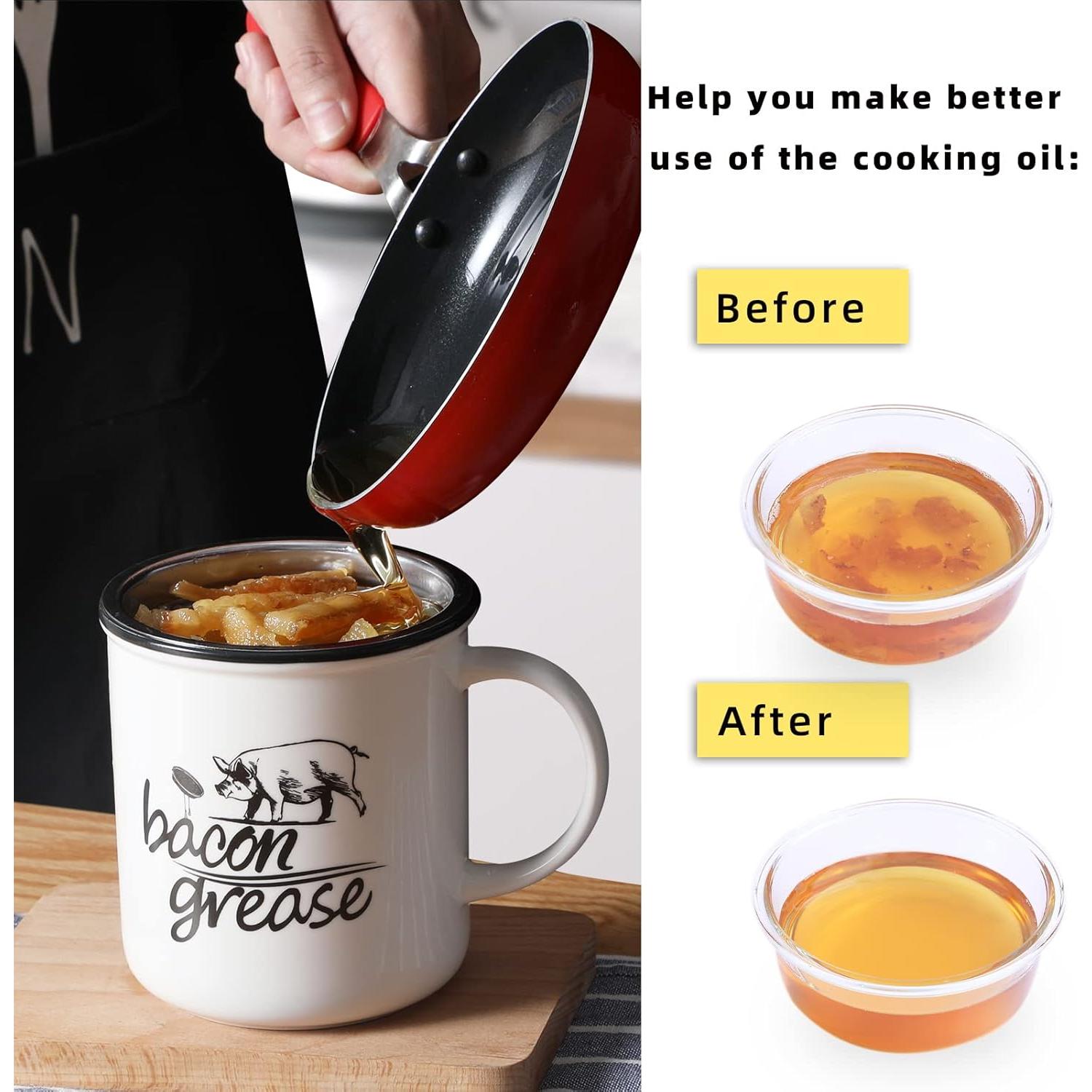 Contenedor de Grasa Cerámica ONTUBE con Colador 16.4x11.7 cm