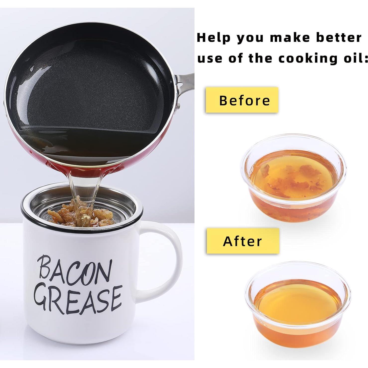 Contenedor de Grasa Cerámica ONTUBE Blanco 0.85L con Colador