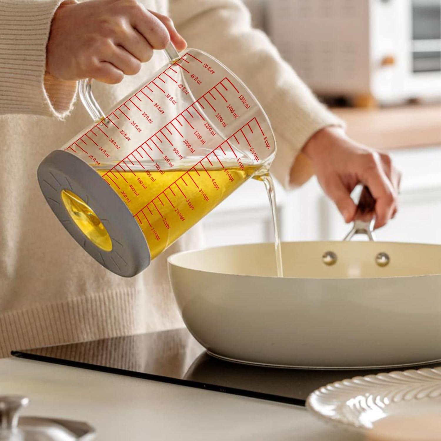 Contenedor de Grasa de Tocino Luvan 1.5L Vidrio con Colador