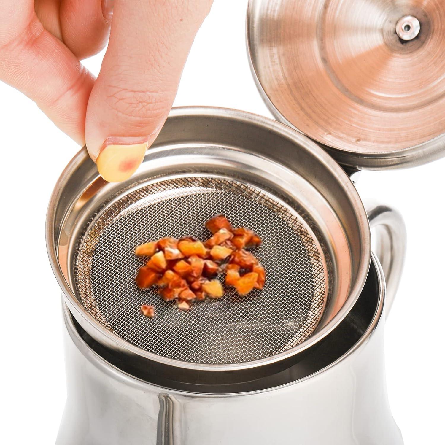 Contenedor de Grasa de Tocino ZOOFOX 2 Piezas Acero Inoxidable 765g 624g