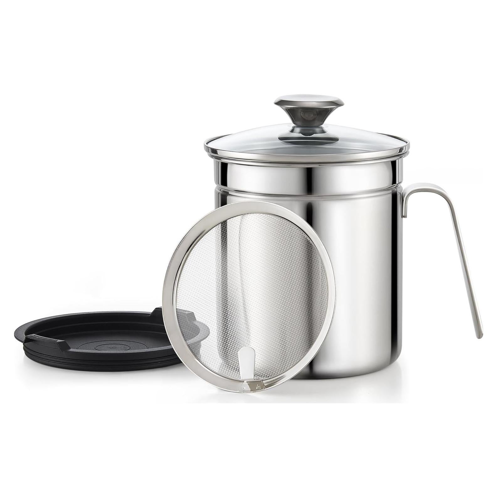 Contenedor de Grasa de Tocino Cook N Home 2.5L Acero Inoxidable