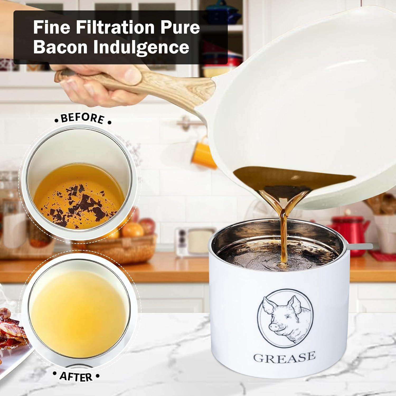 Contenedor de Grasa de Tocino The Fair Collection 720 ml con Colador