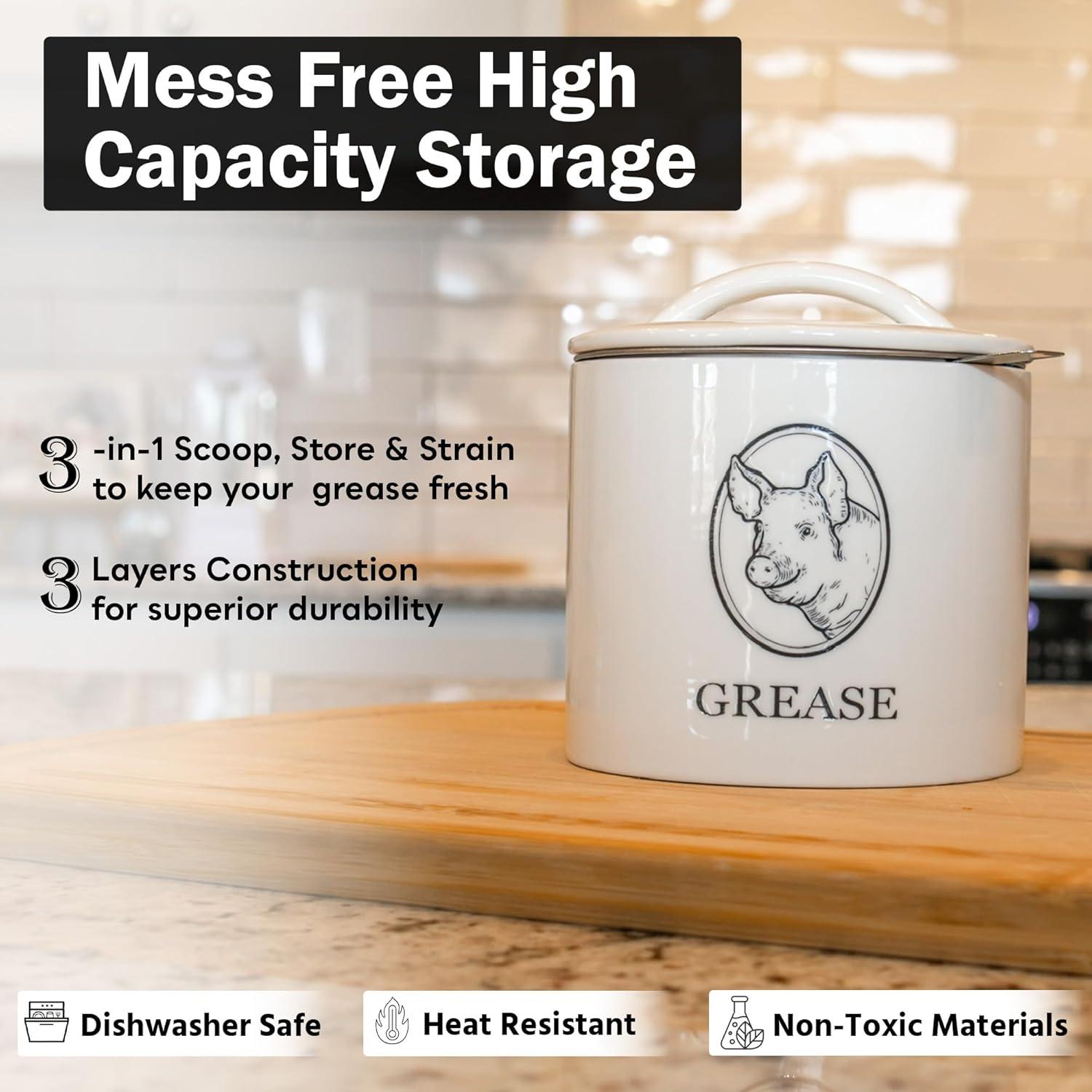 Contenedor de Grasa de Tocino The Fair Collection 720 ml con Colador