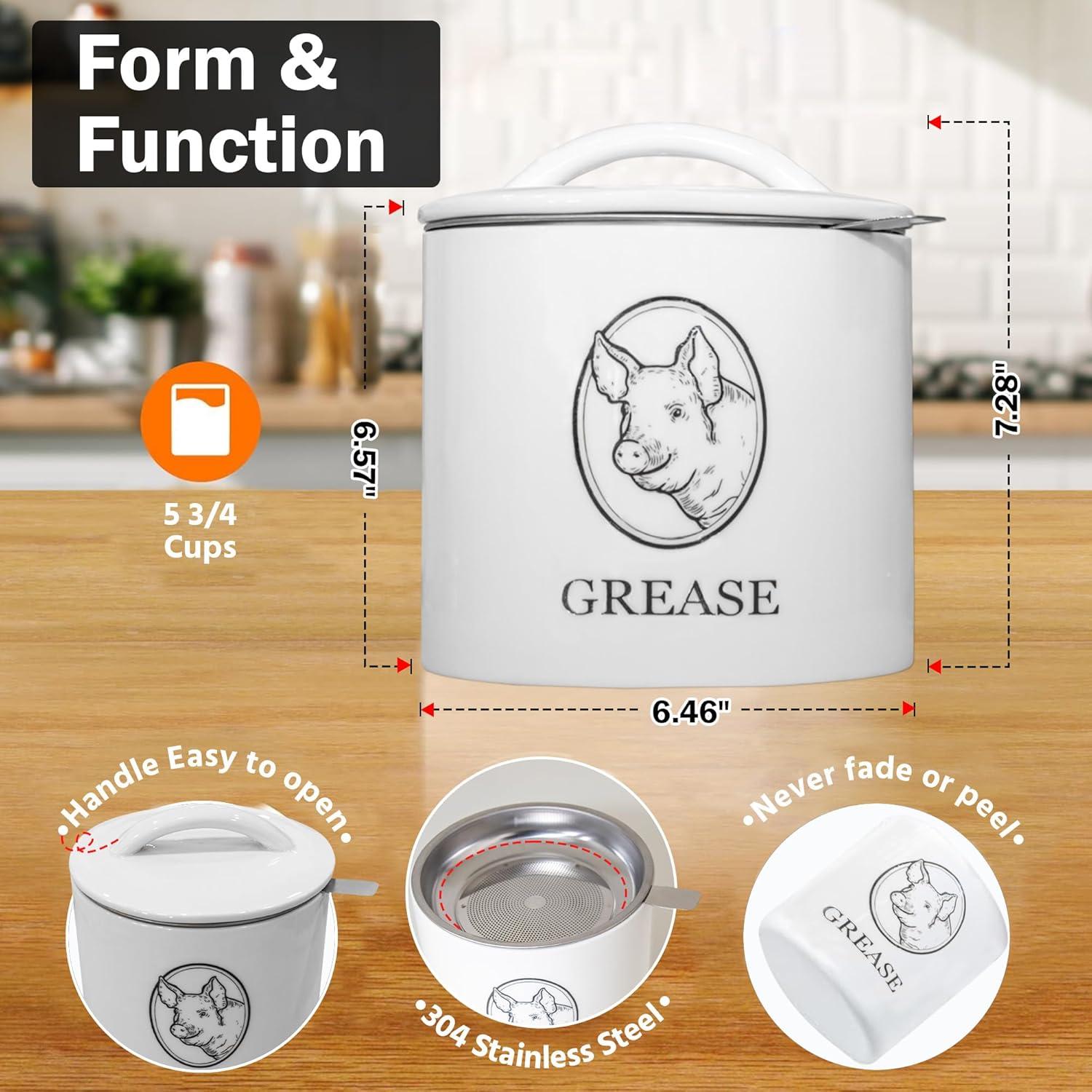 Contenedor de Grasa de Tocino The Fair Collection 720 ml con Colador