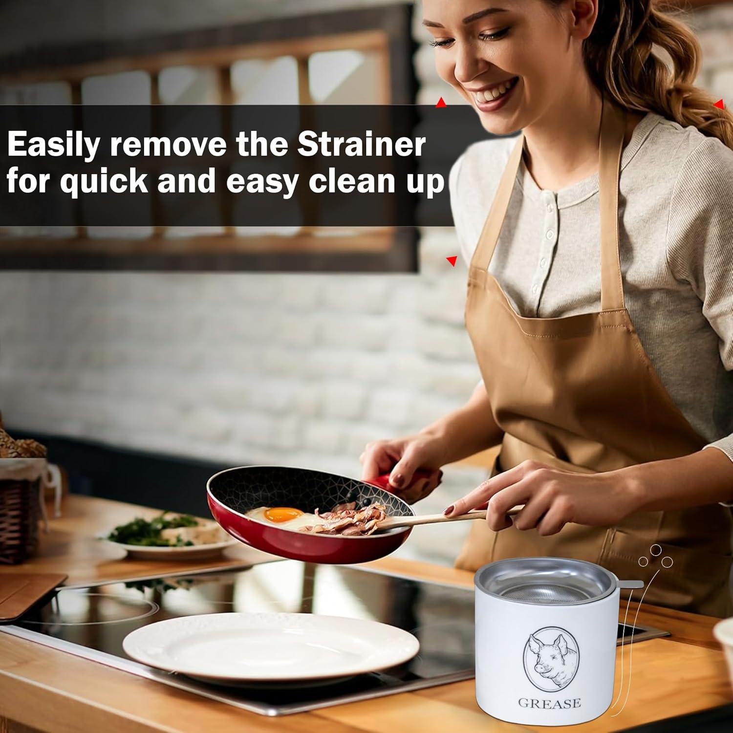 Contenedor de Grasa de Tocino The Fair Collection 720 ml con Colador