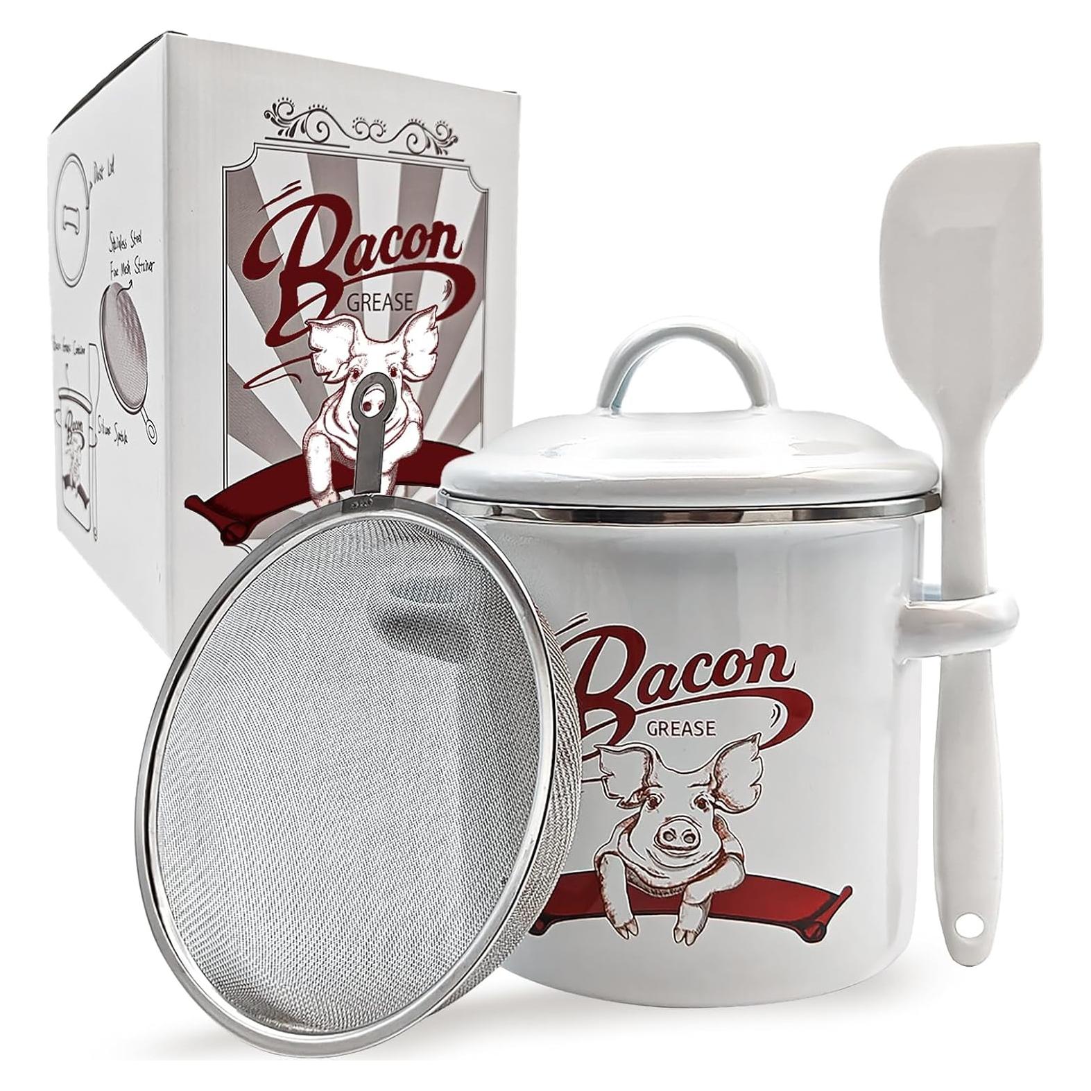 Contenedor de Grasa de Tocino Tazoo Tech 1.36L con Colador