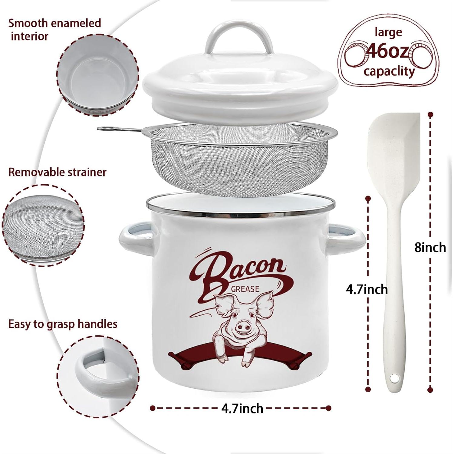 Contenedor de Grasa de Tocino Tazoo Tech 1.36L con Colador