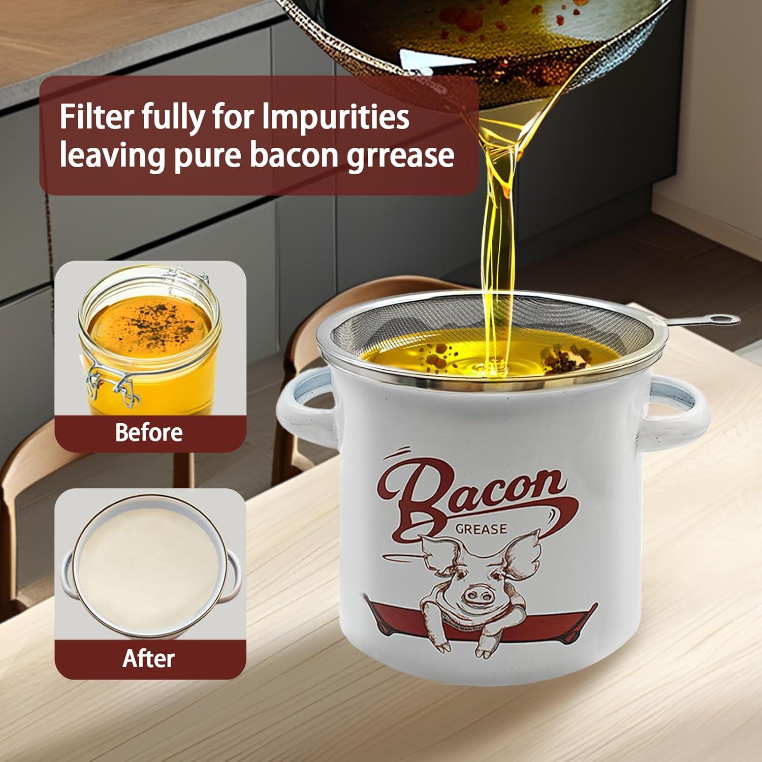 Contenedor de Grasa de Tocino Tazoo Tech 1.36L con Colador