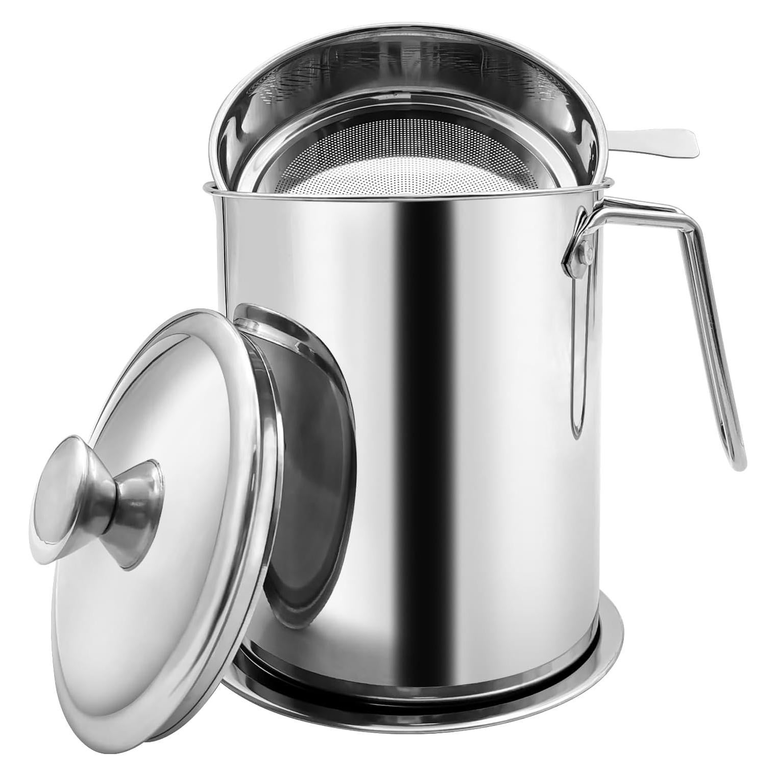 Contenedor de Grasa de Tocino Zalaxt 2.1L Acero Inoxidable