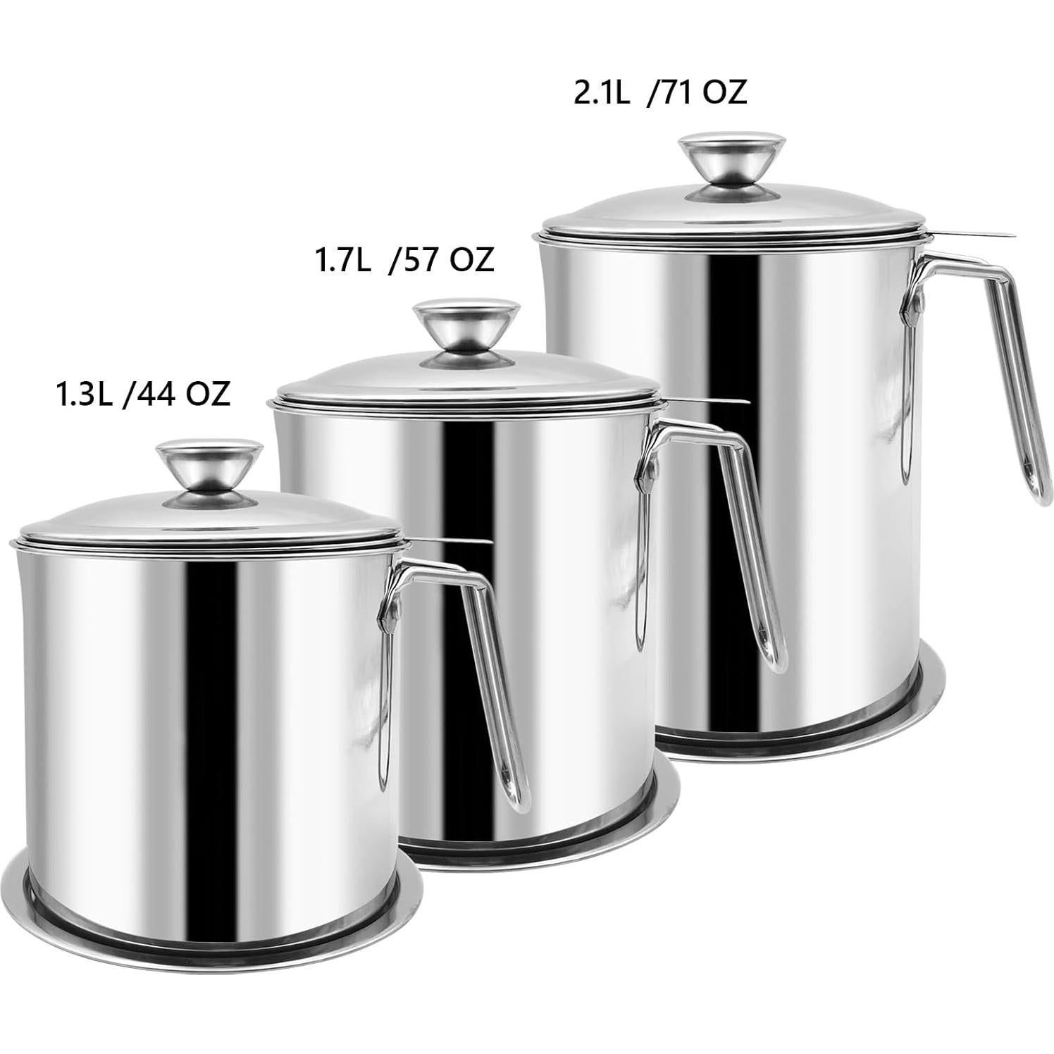 Contenedor de Grasa de Tocino Zalaxt 2.1L Acero Inoxidable