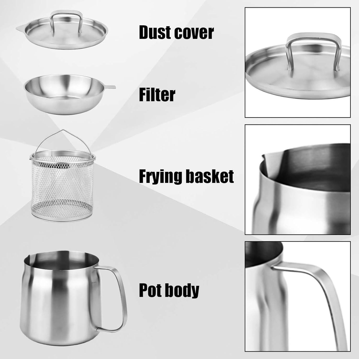 Olla Filtro de Aceite 1.5L PEUTIER Acero Inoxidable con Colador