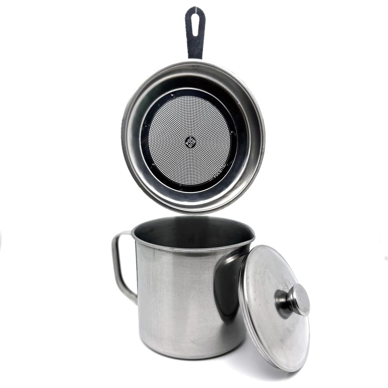 Contenedor de Grasa Acero Inoxidable HCXCQLSUY 1 Litro con Colador