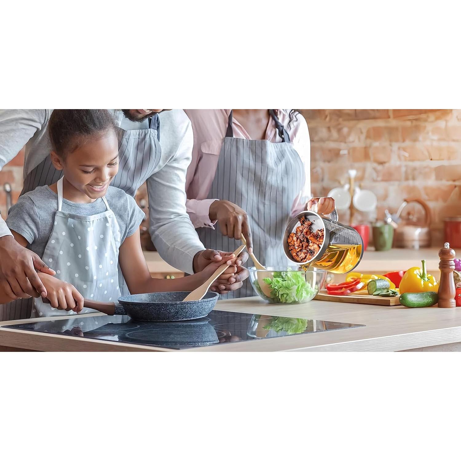 Contenedor de grasa de tocino TLIOCAS 1500 ml vidrio borosilicato