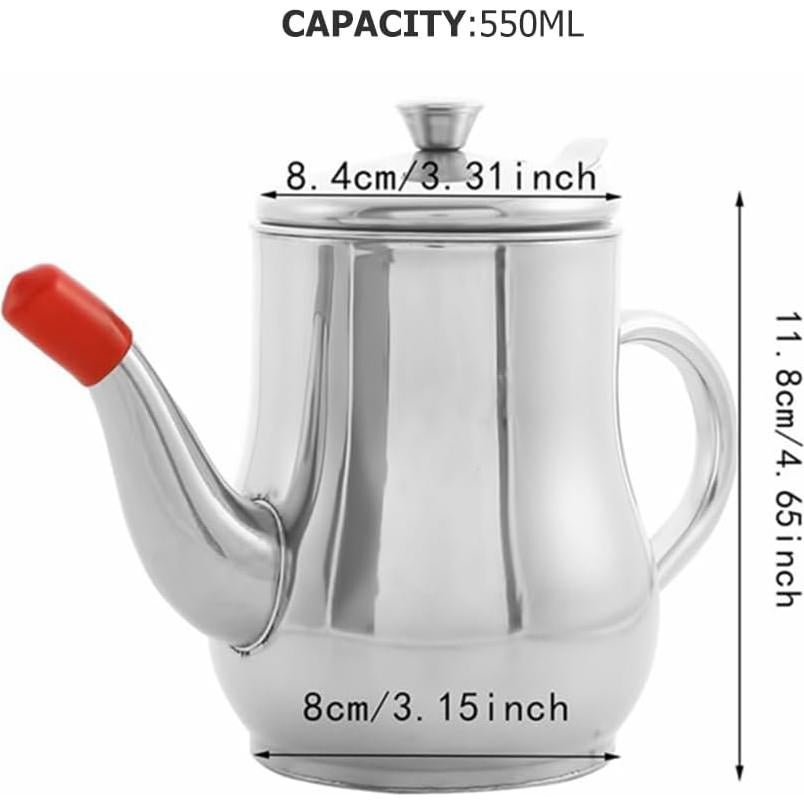 Contenedor de Grasa de Tocino PRETYZOOM 550ml Acero Inoxidable