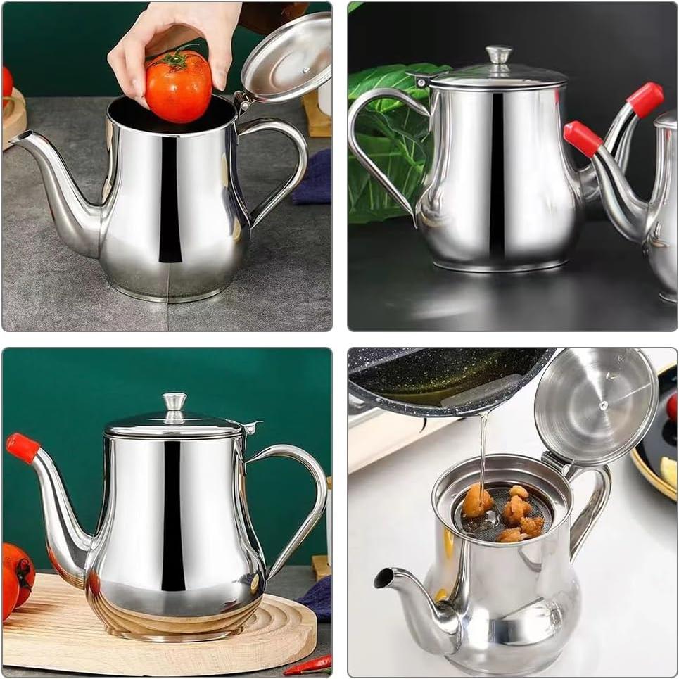 Contenedor de Grasa de Tocino PRETYZOOM 550ml Acero Inoxidable