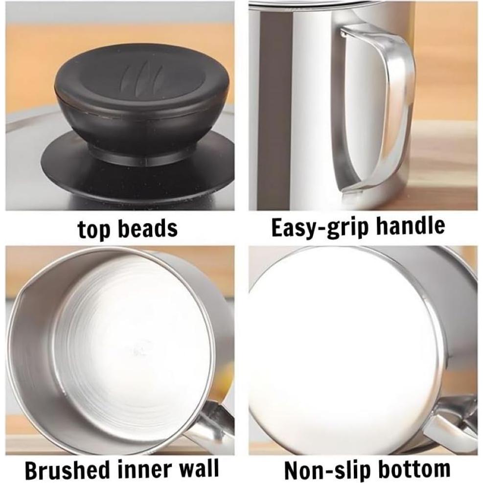 Contenedor de Grasa de Tocino Hewnda 1.18L Acero Inoxidable