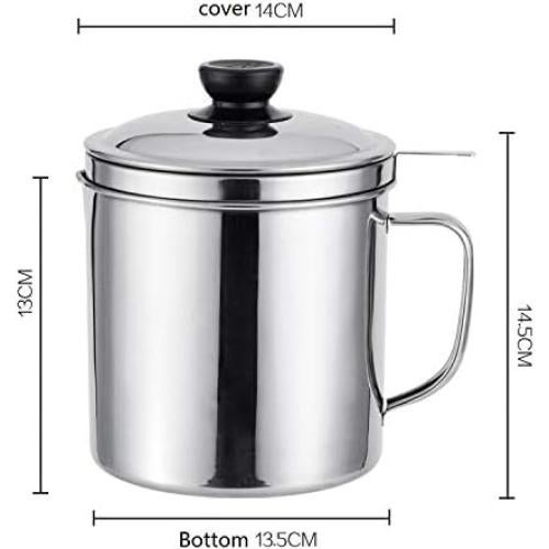 Contenedor de grasa Xunda 1.2L con colador de acero inoxidable