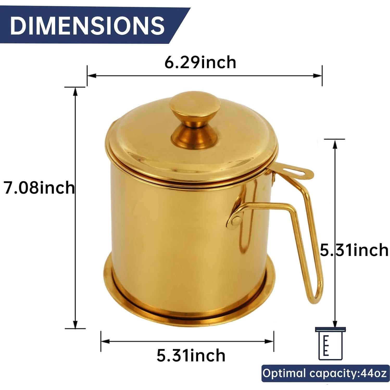 Contenedor de Grasa de Tocino Blueden 1.3L con Filtro y Tapa