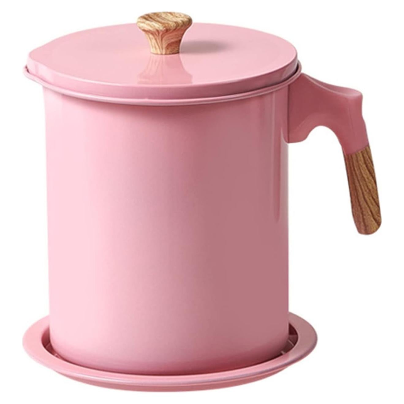 Contenedor de Grasa Tissting 1.4L con Colador y Tapa Rosa