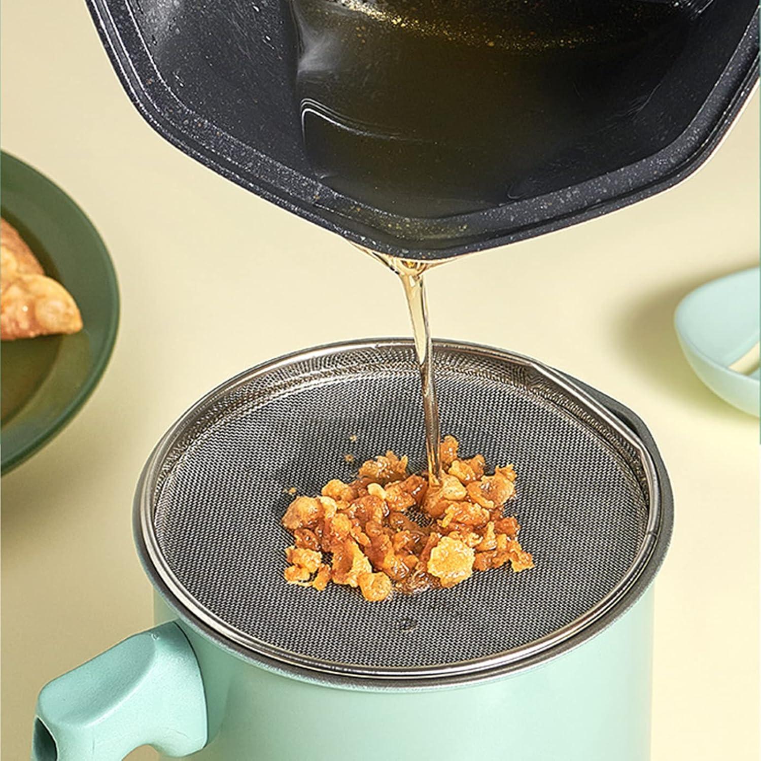 Contenedor de Grasa Tissting 1.4L con Colador y Tapa Rosa