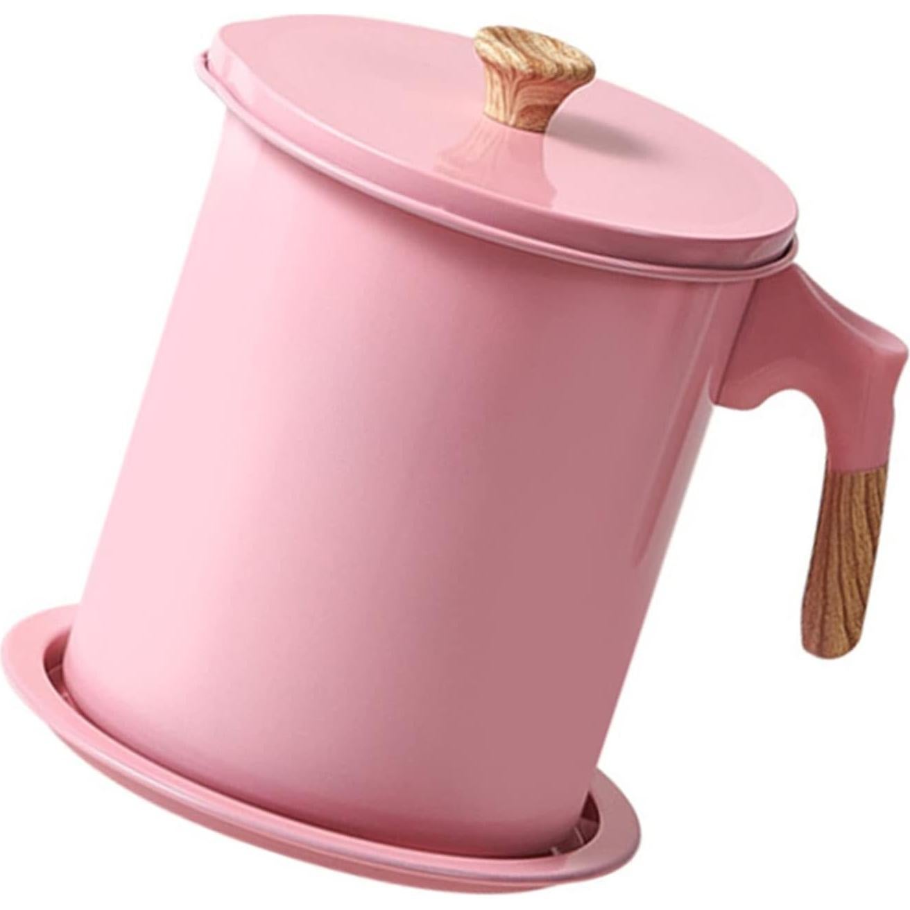 Contenedor de Grasa Tissting 1.4L con Colador y Tapa Rosa