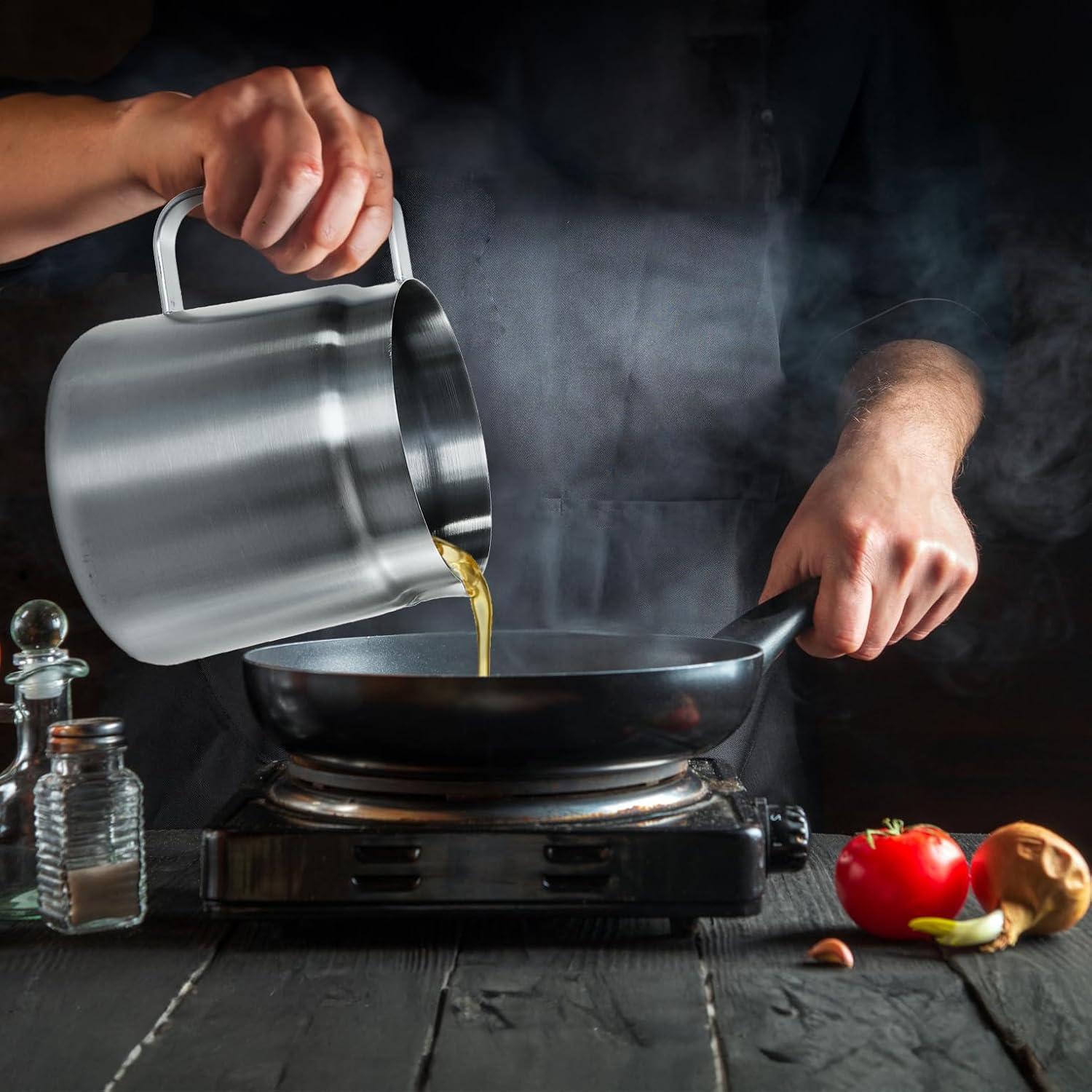 Contenedor de Aceite ZAVOOS Acero Inoxidable 304 2L con Filtro