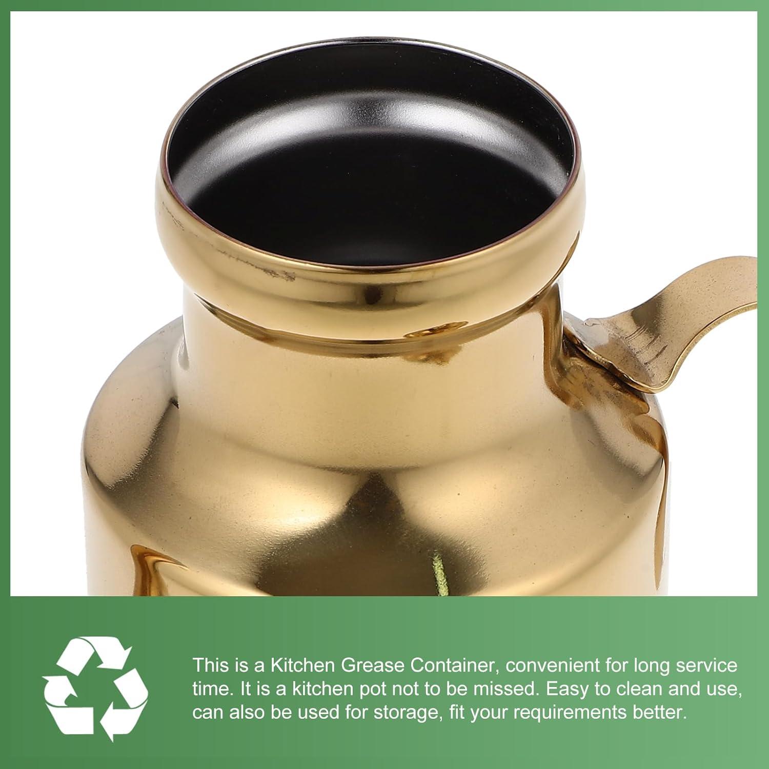 Contenedor de Grasa de Acero Inoxidable Healvian 311 ml con Mango