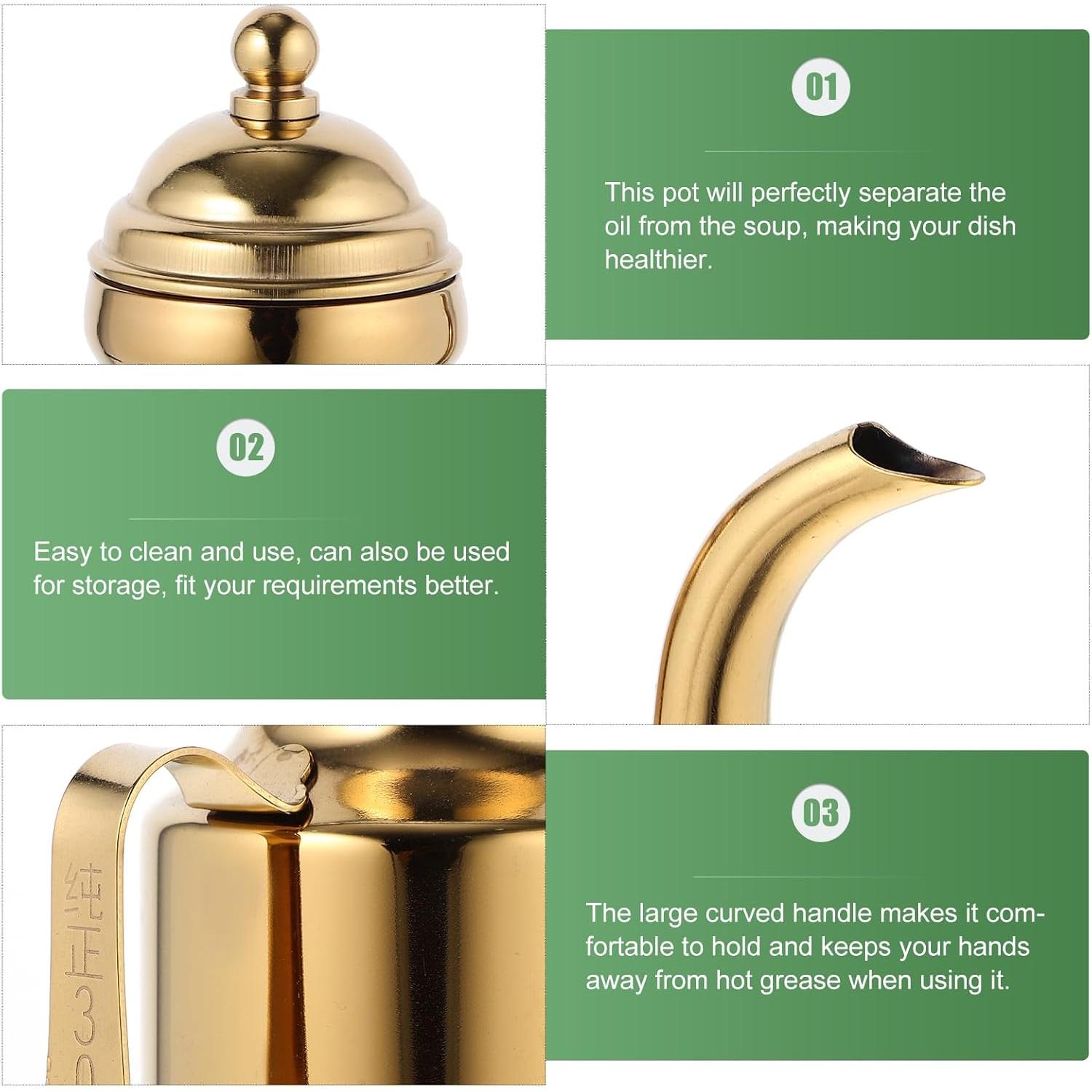 Contenedor de Grasa de Acero Inoxidable Healvian 311 ml con Mango