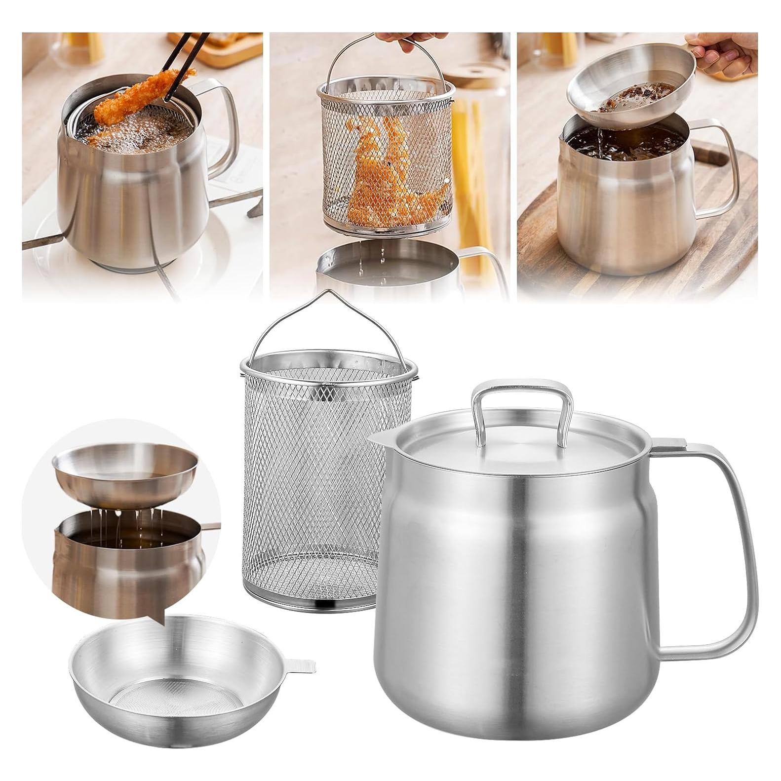 Contenedor de Grasa de Acero Inoxidable 1.5L Genérico