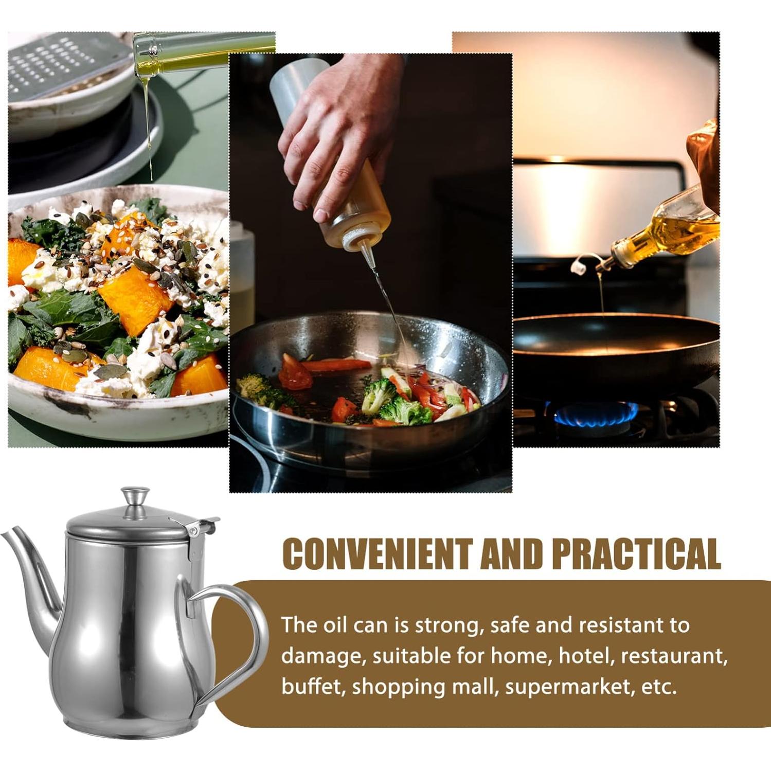 Dispensador de Aceite Zerodeko Acero Inoxidable 710ml con Filtro