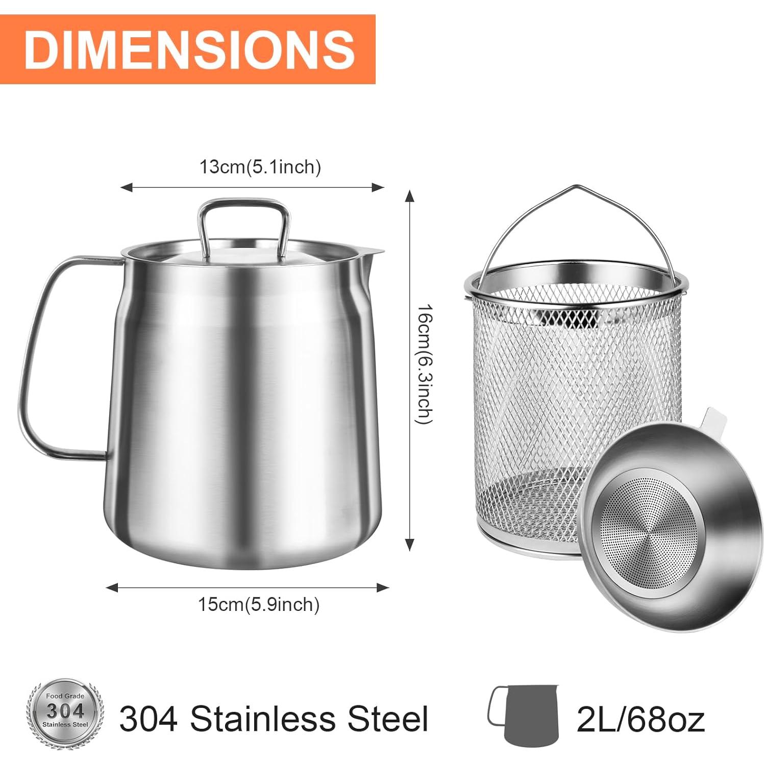 Contenedor de Aceite Multifuncional Tcvnmr 2L Acero Inoxidable