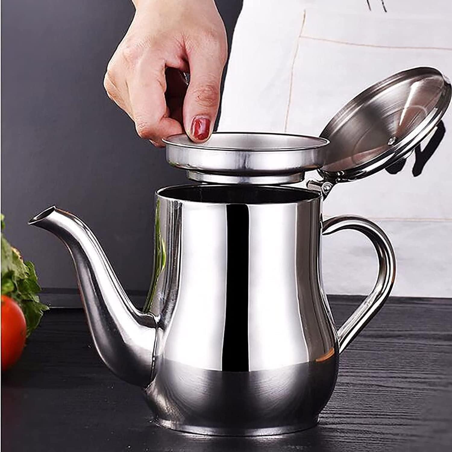 Olla Filtro de Aceite Ujicde Acero Inoxidable 24oz con Tapa