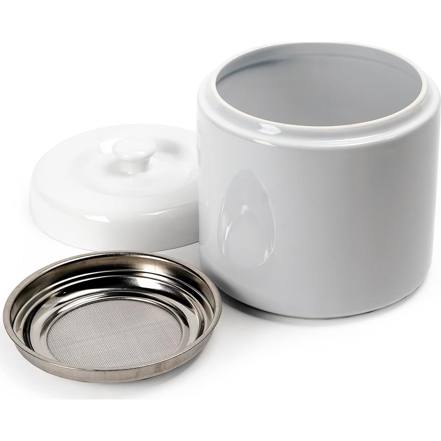 Recipiente de Cerámica para Grasa RSVP Internacional 6 Tazas Blanco