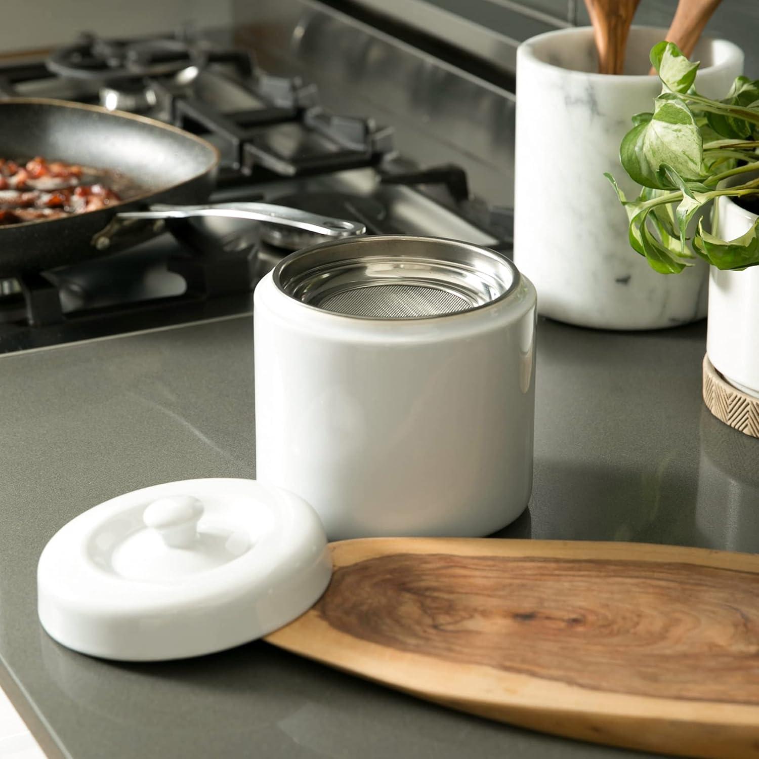 Recipiente de Cerámica para Grasa RSVP Internacional 6 Tazas Blanco