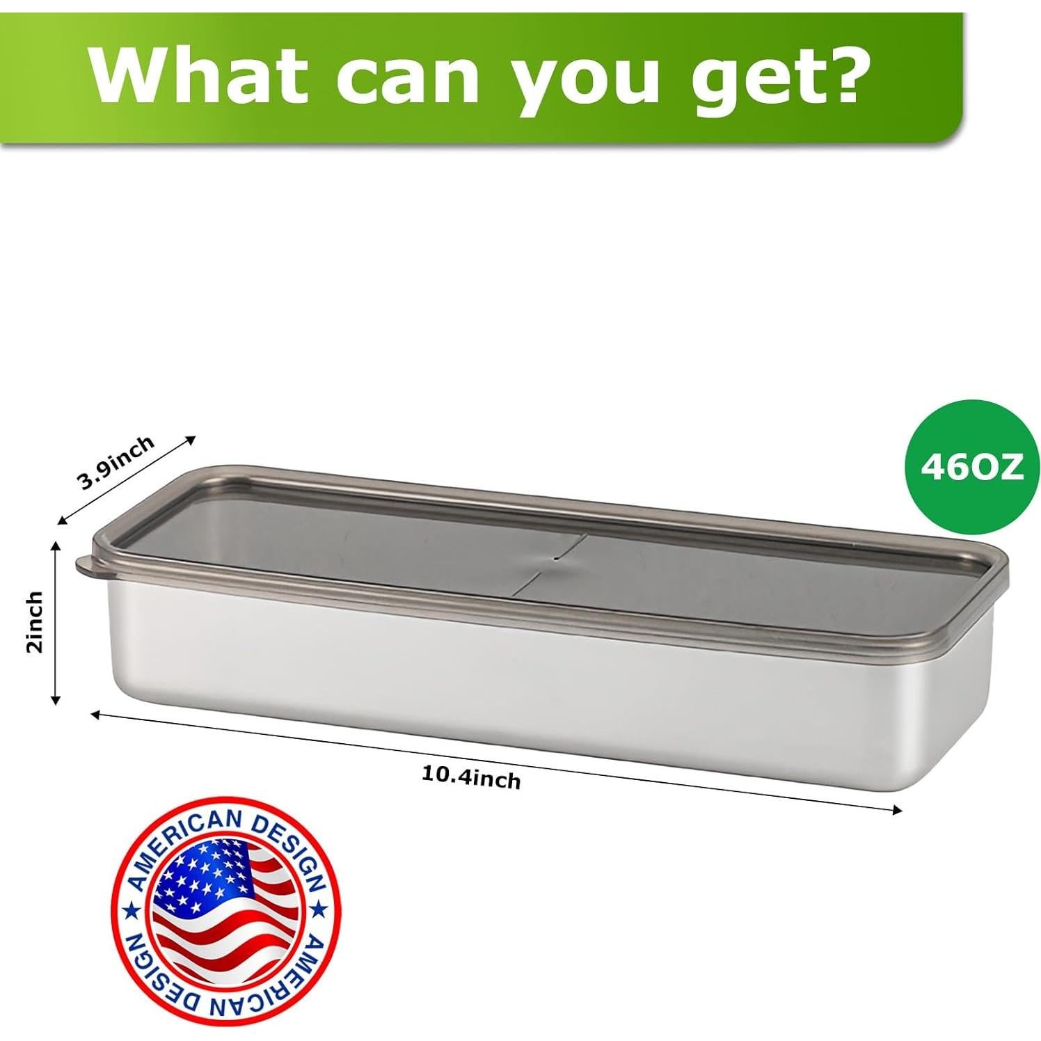 Contenedor de Tocino Acero Inoxidable 304 1.36L con Tapa