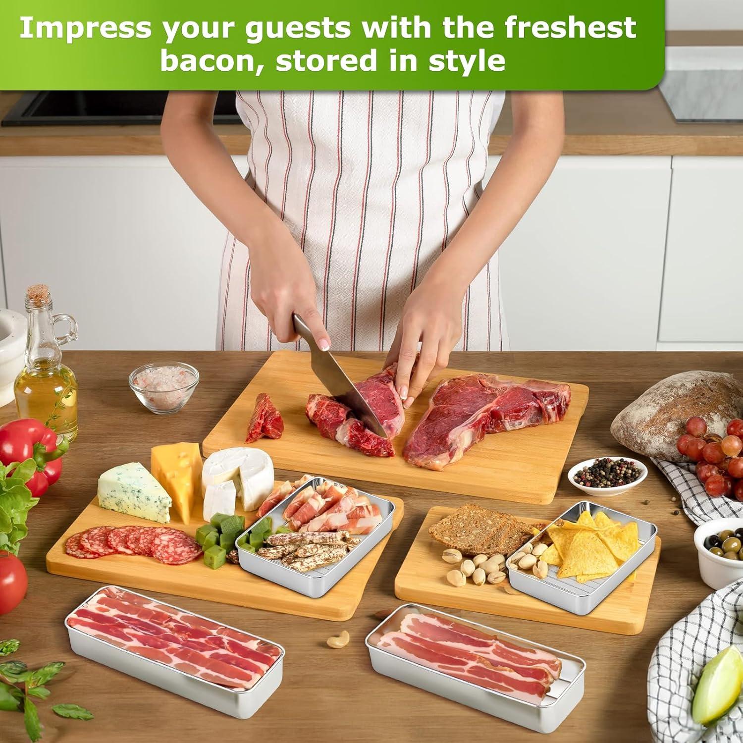 Contenedor de Tocino Acero Inoxidable 304 1.36L con Tapa