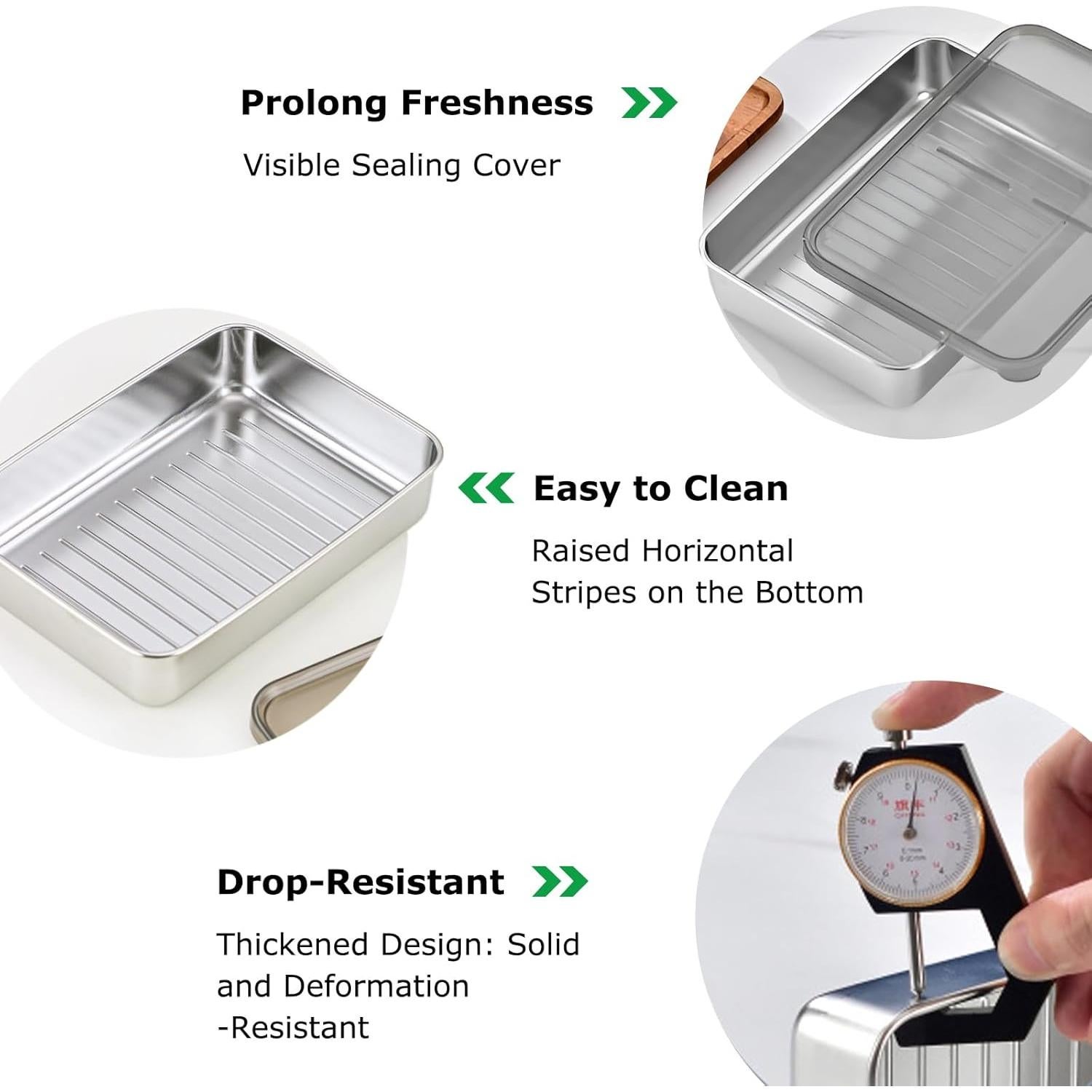 Contenedor de Tocino Acero Inoxidable 304 1.36L con Tapa