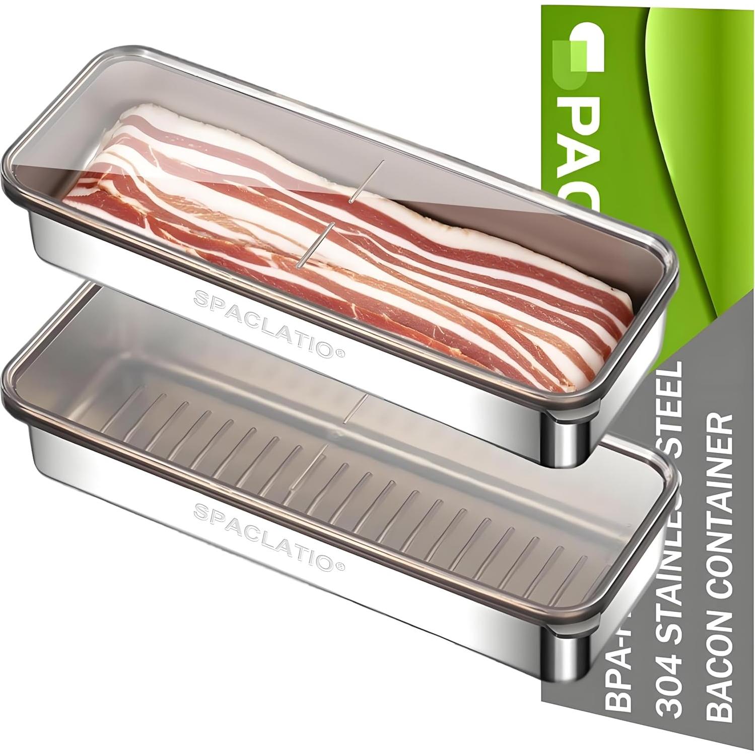 Contenedor de Tocino Acero Inoxidable 304 1.36L con Tapa
