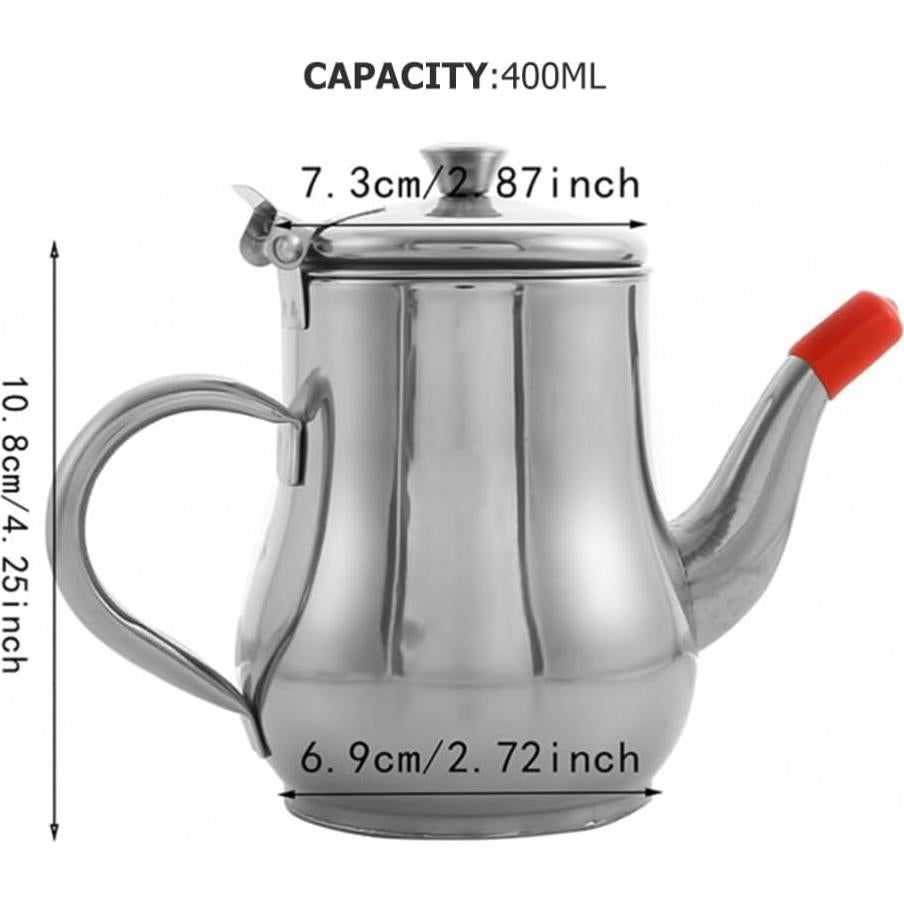 Contenedor de grasa de acero inoxidable Cabilock 400ml con colador