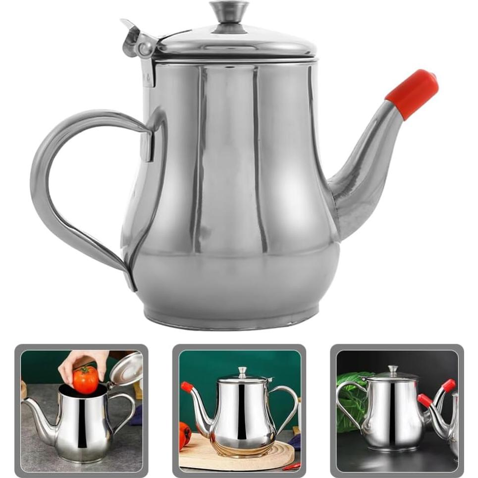 Contenedor de grasa de acero inoxidable Cabilock 400ml con colador