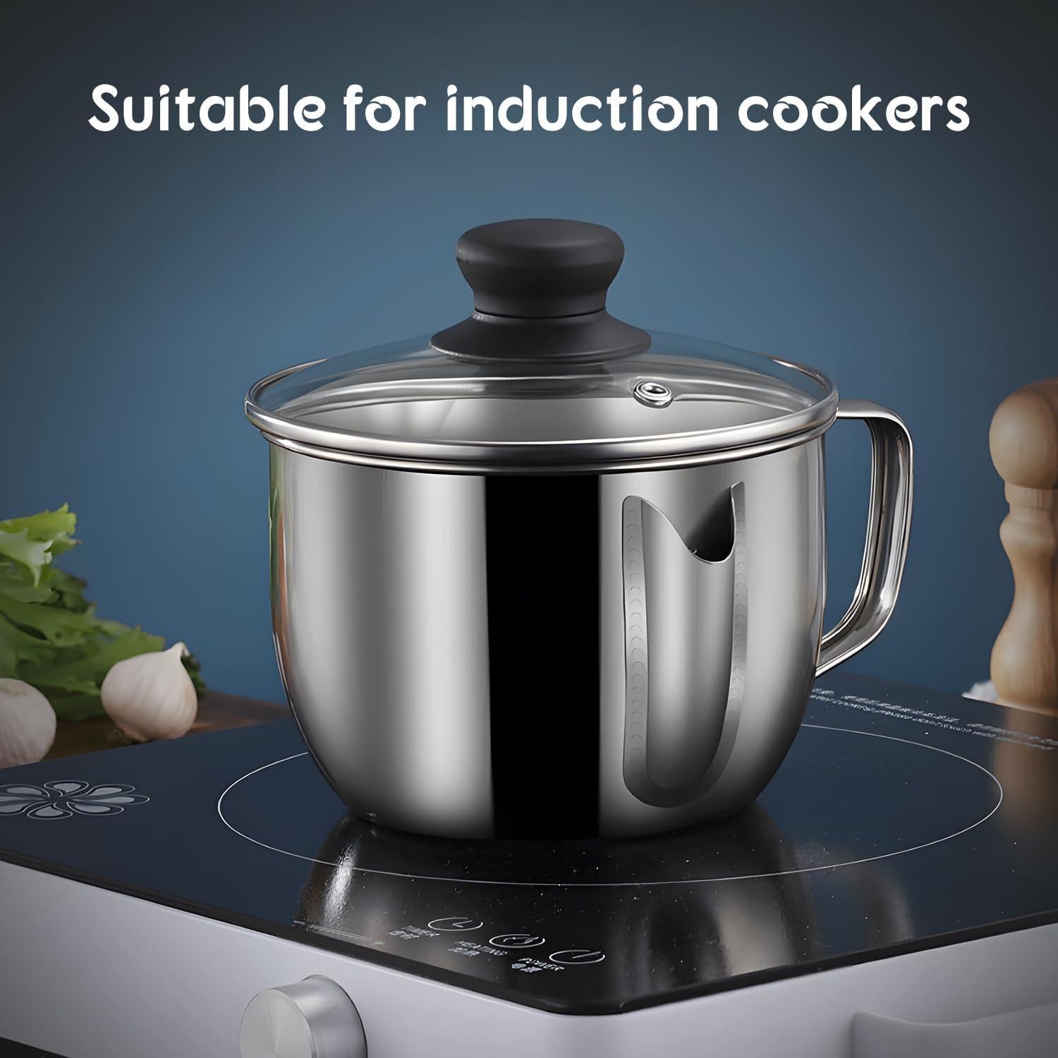 Contenedor de Grasa de Tocino Hapivida 1L Acero Inoxidable con Colador