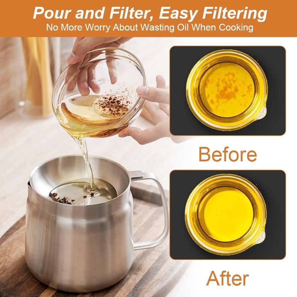Olla de Filtrado de Aceite 2L Acero Inoxidable Abnaok
