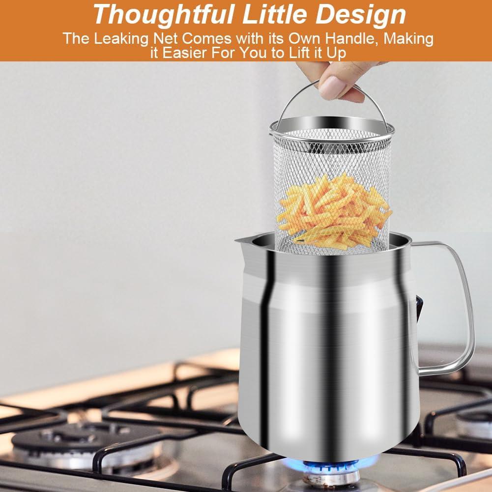 Olla de Filtrado de Aceite 2L Acero Inoxidable Abnaok