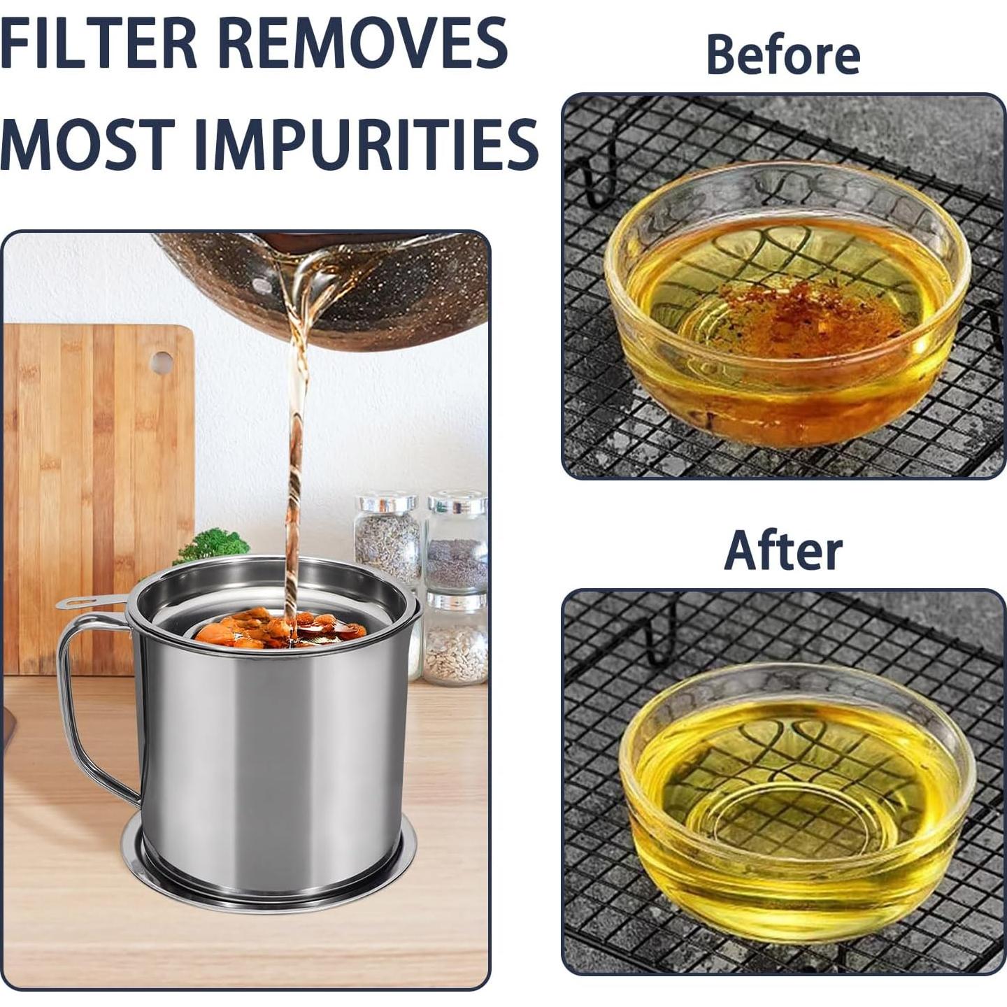 Contenedor de Grasa de Tocino Roucerlin 1.8L Acero Inoxidable