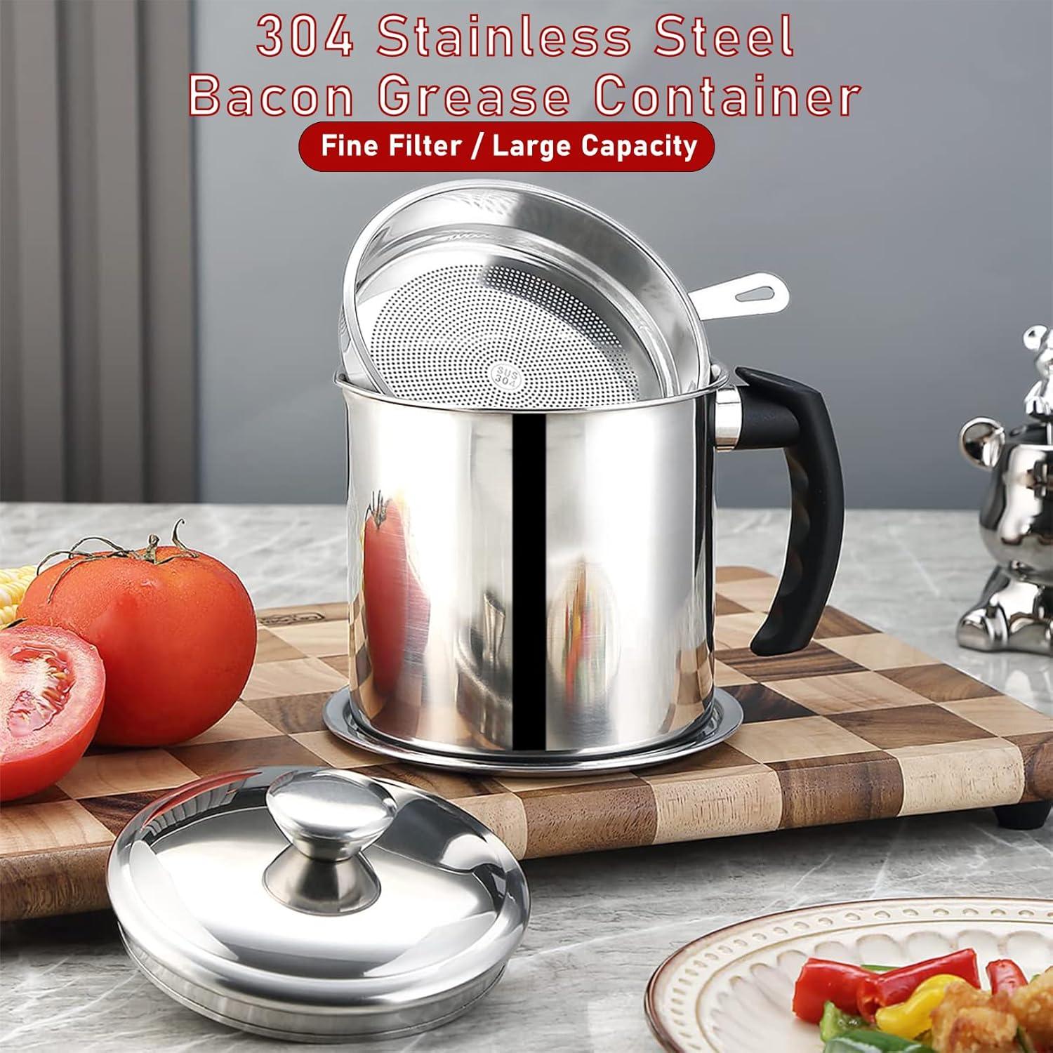 Contenedor de Grasa de Tocino Genérico 1.3L Acero Inoxidable