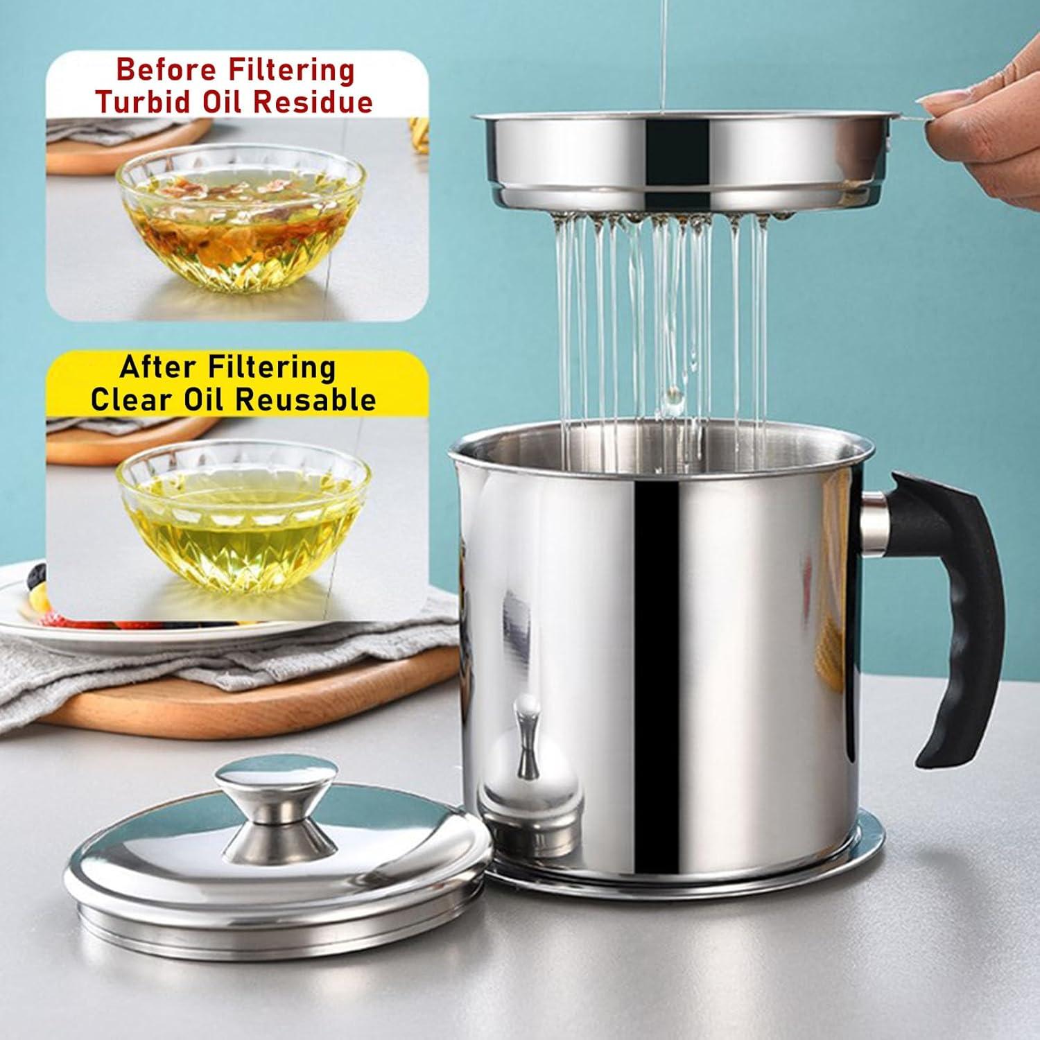 Contenedor de Grasa de Tocino Genérico 1.3L Acero Inoxidable