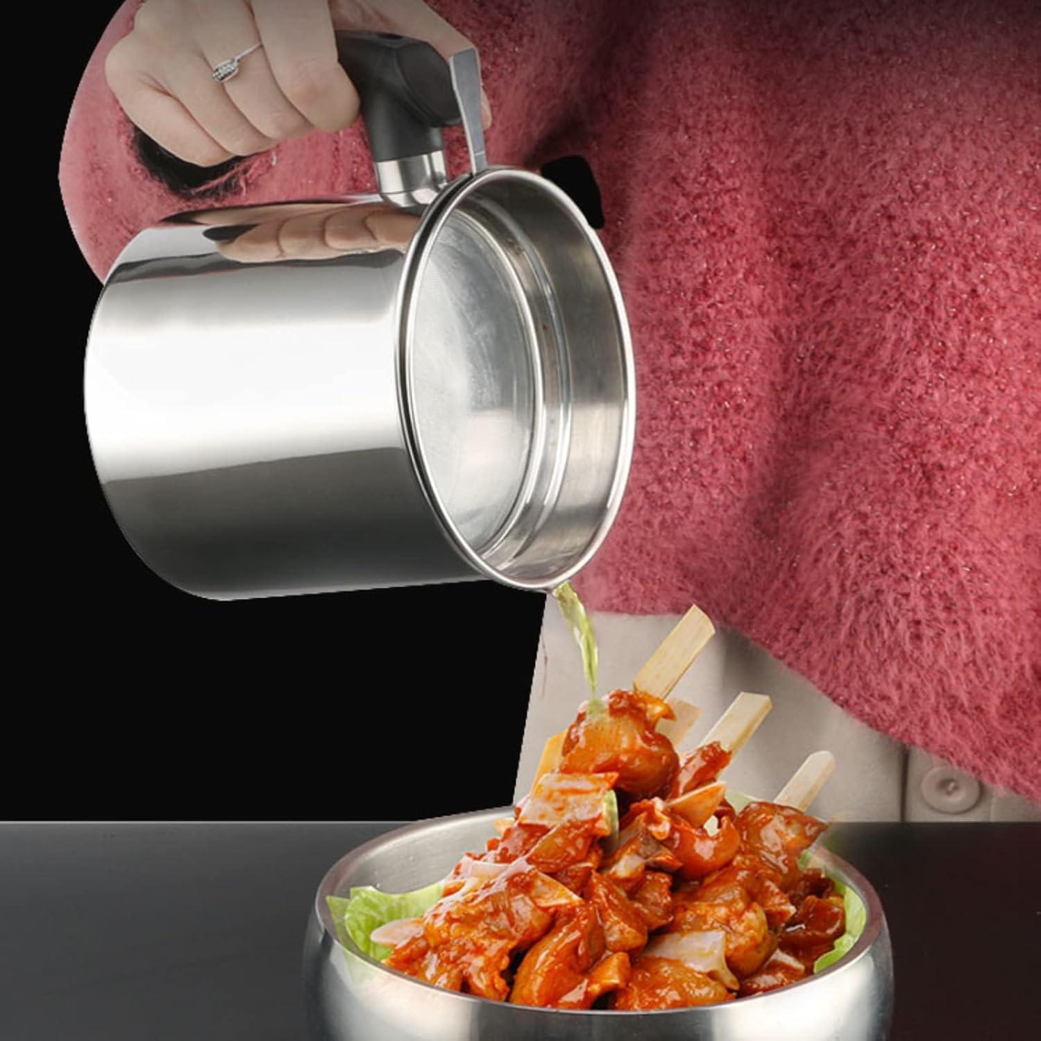 Contenedor de Grasa de Tocino Genérico 1.3L Acero Inoxidable